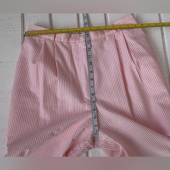 Talbots Petites Women’s Seersucker Suit Pink/White Stripe Single Breast Size 16P - Picture 14 of 15